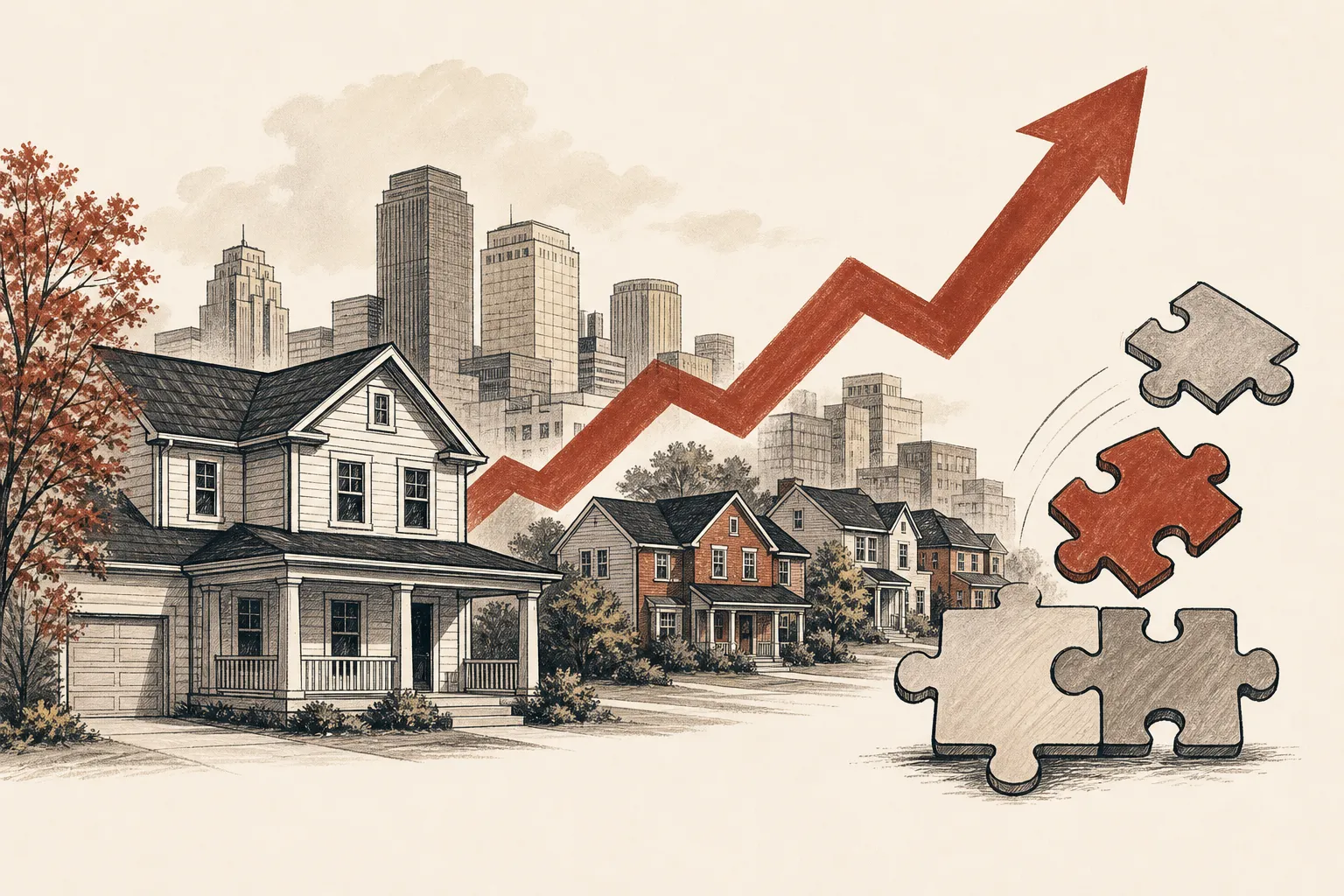 Illustration for the story: Birmingham metro sees surge in home sales and real estate firm acquisitions