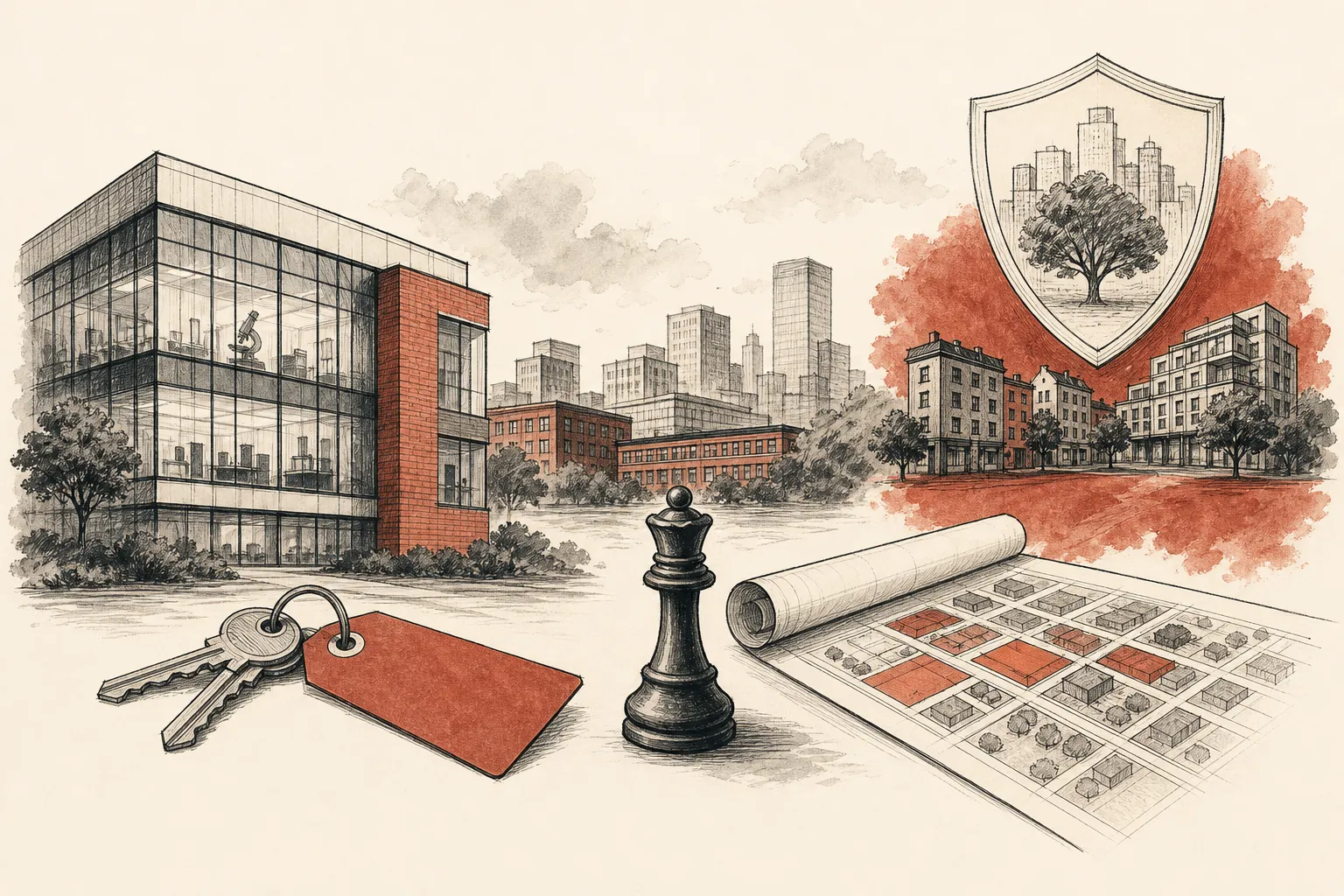 Illustration for the story: Boston real estate market sees property sales, leadership shifts and planning tensions