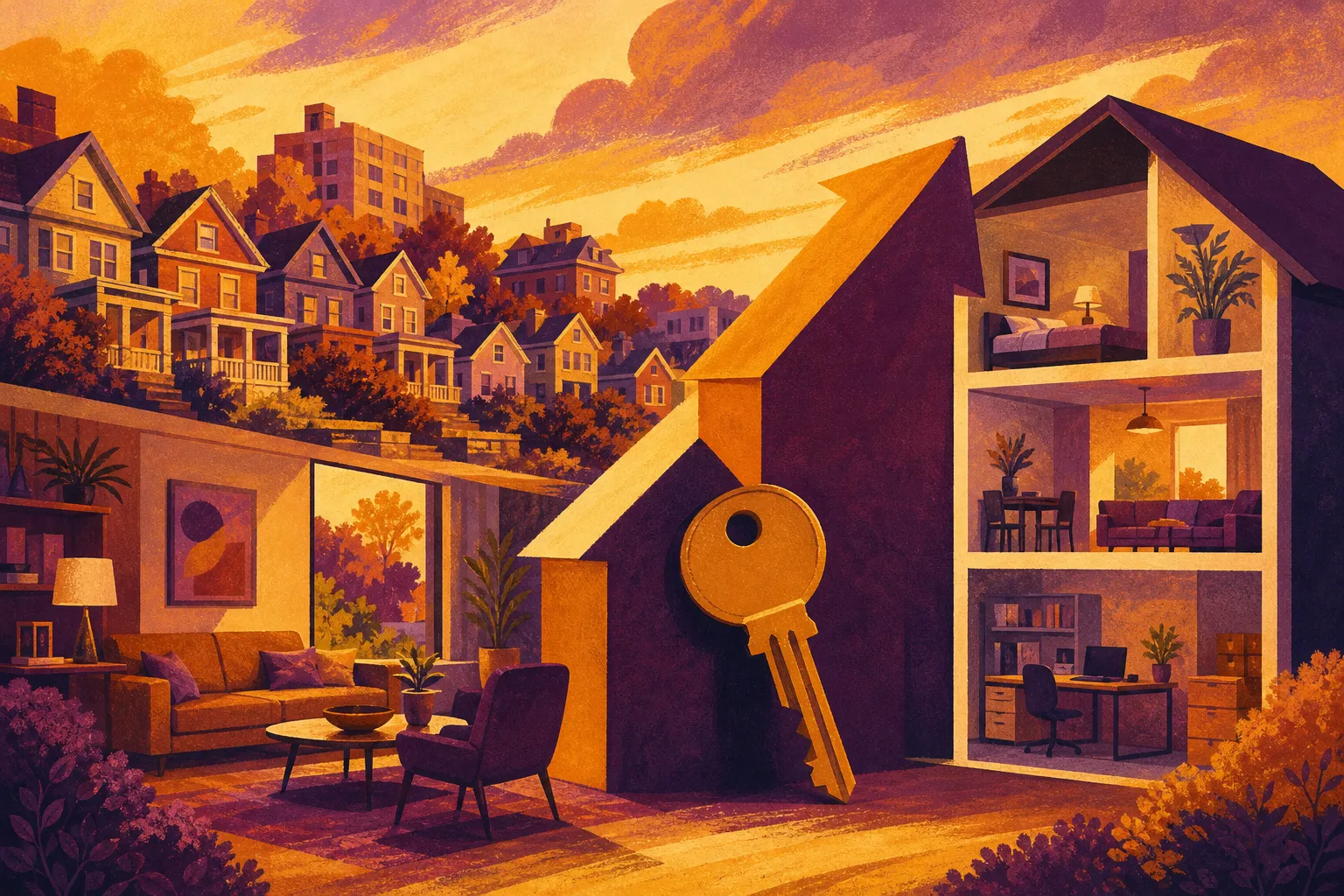 Illustration for the story: Buffalo housing market sees value rise as short-term rental rules shift