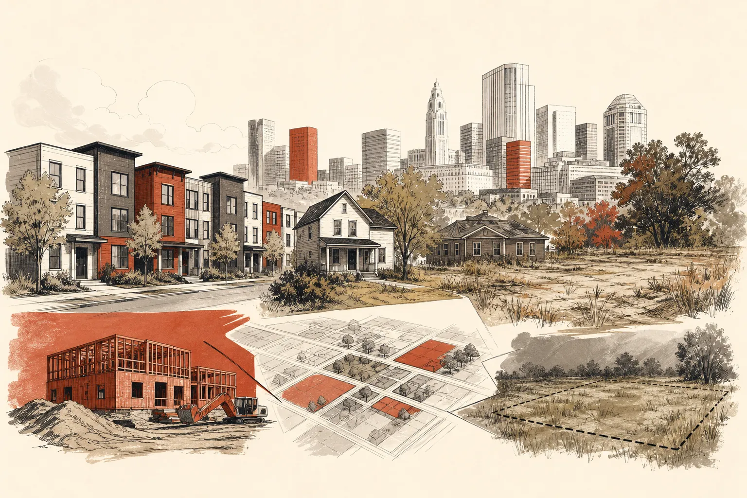Illustration for the story: Columbus metro sees new residential developments and vacant property shifts